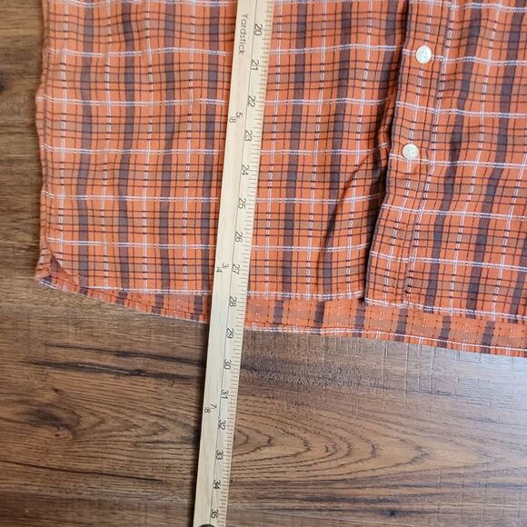 Born Men Large Shirt Vibrant Plaid Button Front Short Sleeve Shirt Casual‎ - Picture 7 of 10